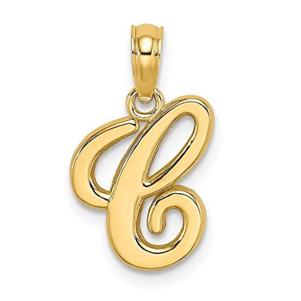 10k Yellow Gold Polished C Script Initial Charm - image 5